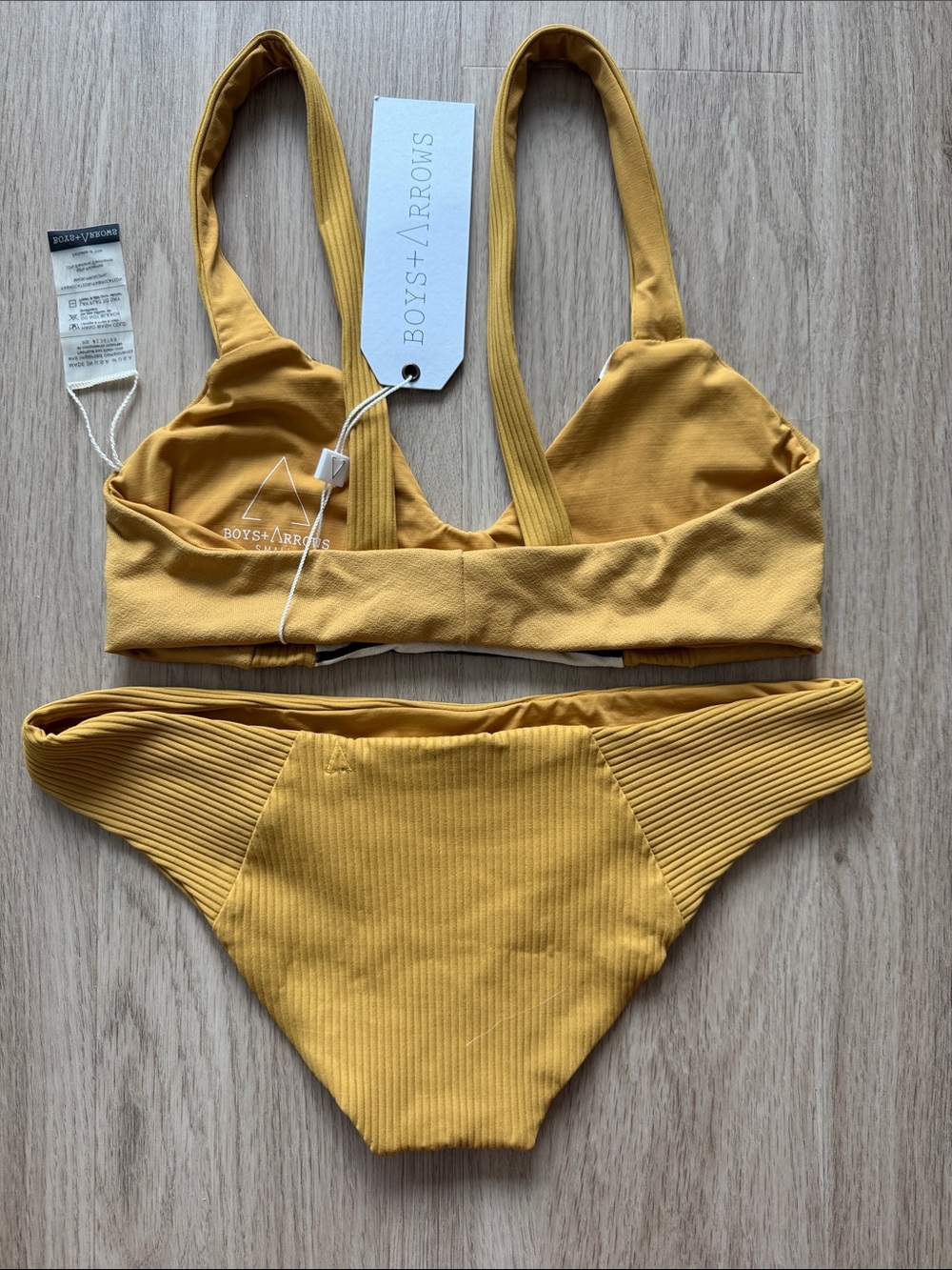 Boys + Arrows Drives Too Fast Dixie Amber Colorblock Ribbed Bikini - Picture 3 of 4